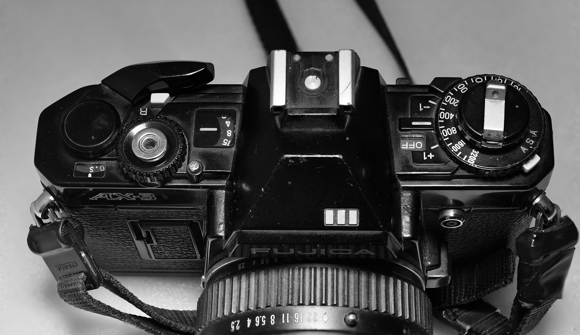 Fujica AX-3 vu de haut.