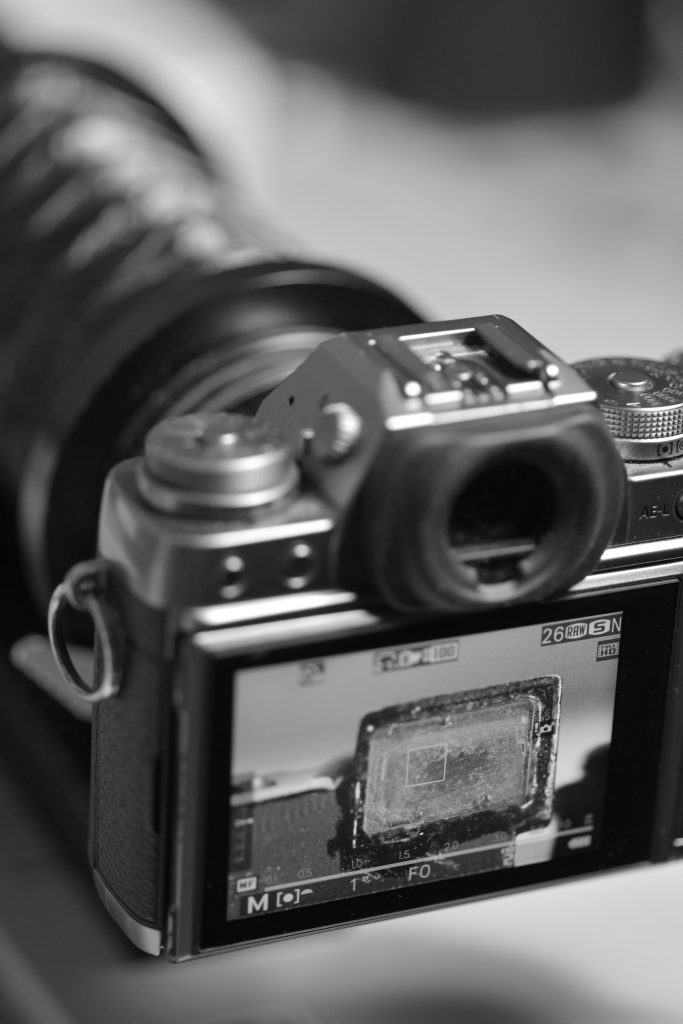 Liveview screen of a Fuji XT-1