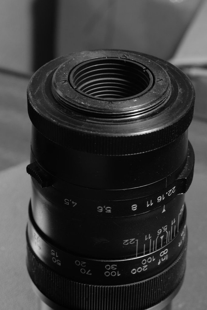 Back of an Auto Revuenon 240mm f4.5 lens - M42 mount