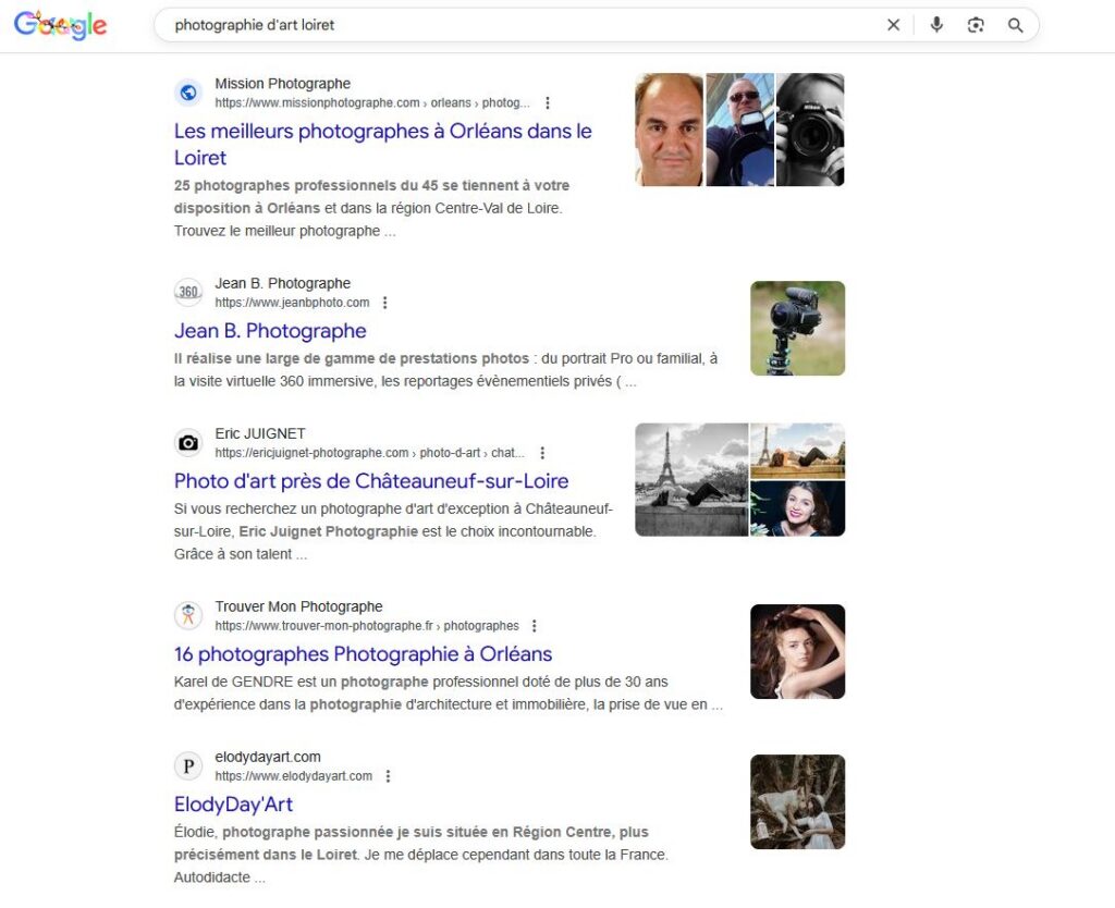 Résultats des recherches pour les mots «photographie artistique Loiret».
