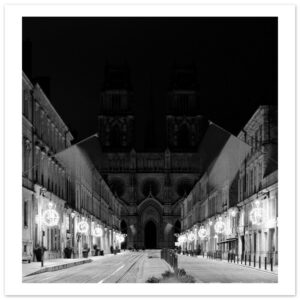 Sainte-Croix Cathedral in the dark, Orléans -Fine Art Print
